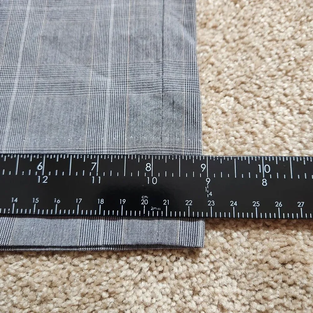 Banana Republic Dress Pants Men 32X30(29) Gray Plaid Straight Leg